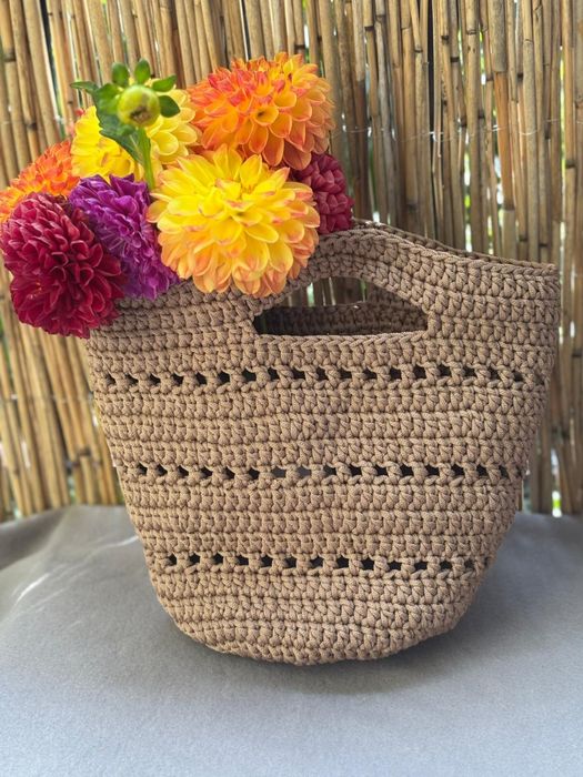 Szydełkowa torebka ze sznurka handmade