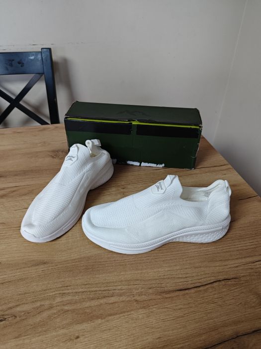 Nowe buty męskie, wsuwane, białe, siatkowe, lekkie, sportowe, trampki, sneakersy, Giniros
