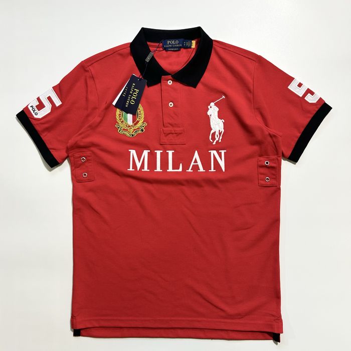 Ralph Lauren MILAN ポロシャツ レッド カスタム スリム フィット メッシュ ポロ シャツ （ポロシャツ）｜POLO