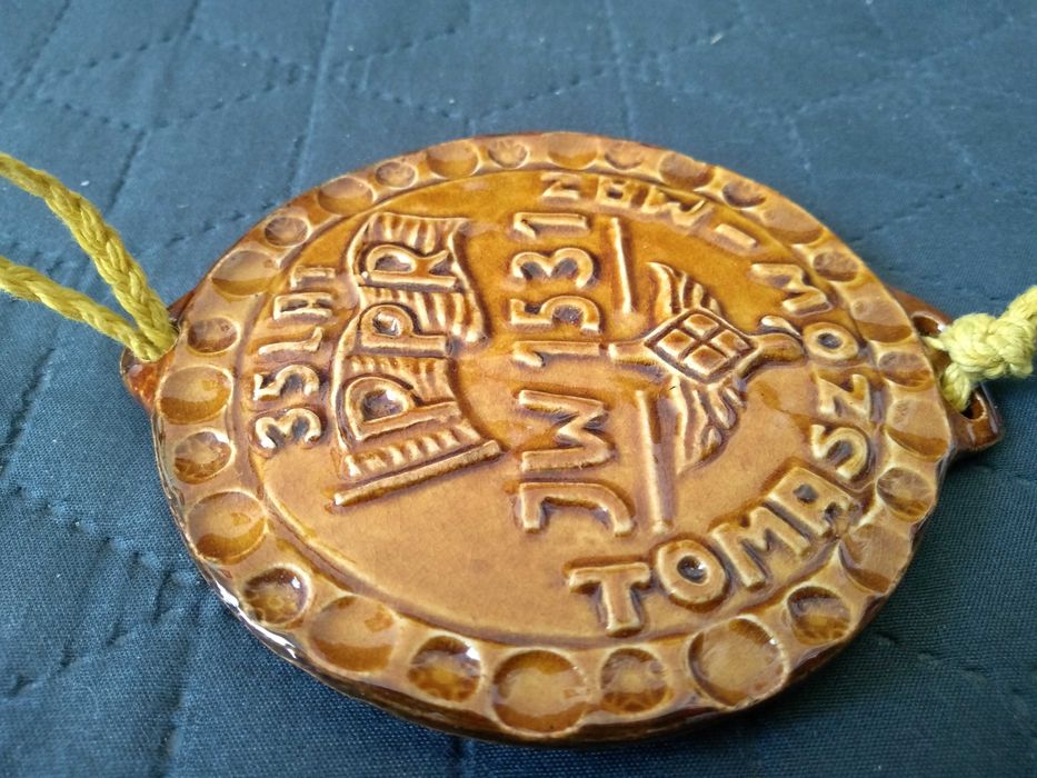 Zawieszka ceramiczna ozdoba rocznicowa 35 PPR. Pamiątka PRL