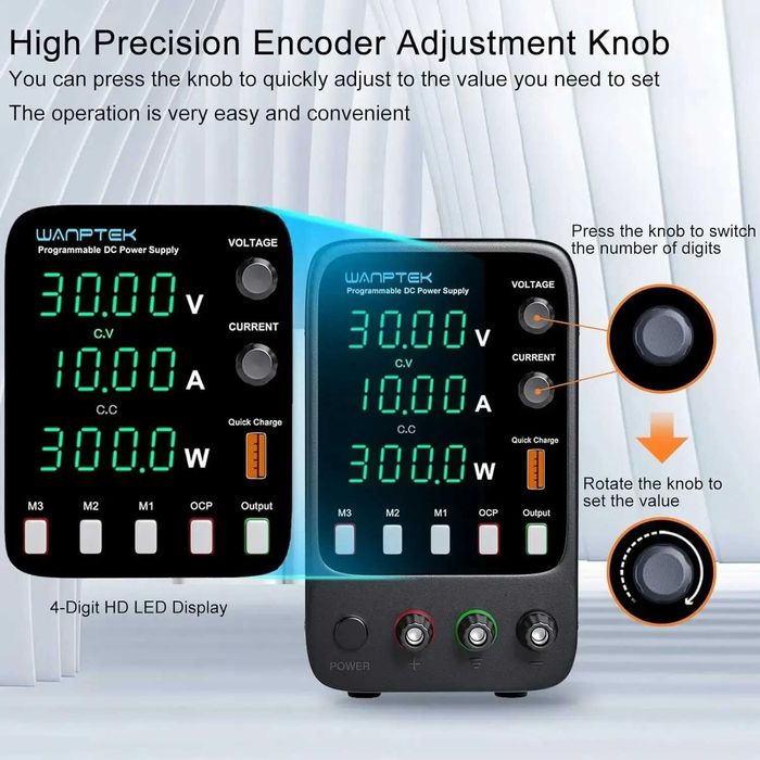 Zasilacz laboratoryjny APS3010 30V 10A 300W Wył zwarciowy 3 pamięci