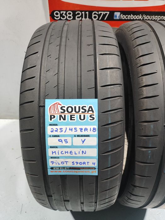 2 pneus semi novos 225-45R18 Michelin - Oferta dos portes