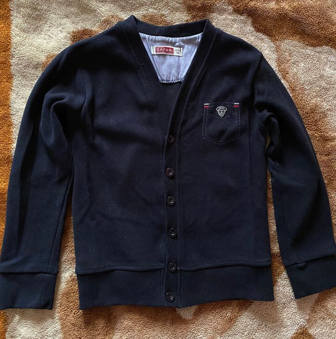 Кардиган хлопчик 128 розмір темно-синій