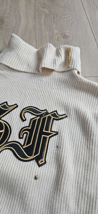 Golf sweter kardigan Fraggia premium roz. XXL kremowy z ozdobami