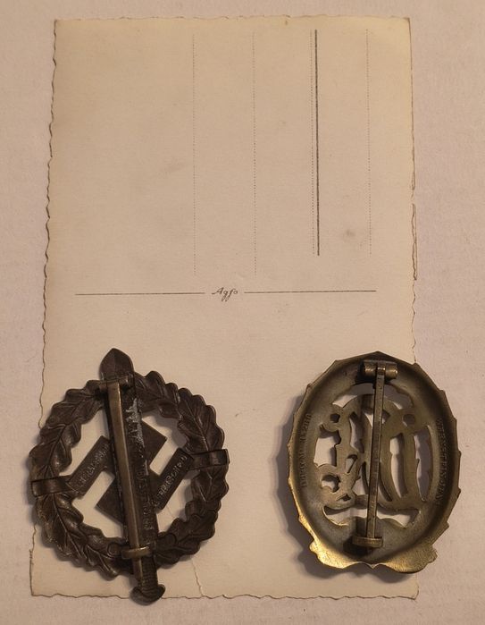 Militaria de Trincheira Distintivos Esportes S.A. e DRL com Foto.