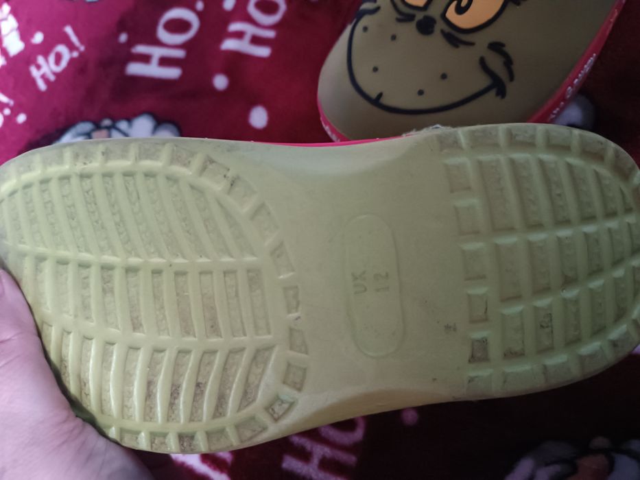Klapki a'la crocsy Grinch ocieplane 18cm wkładka