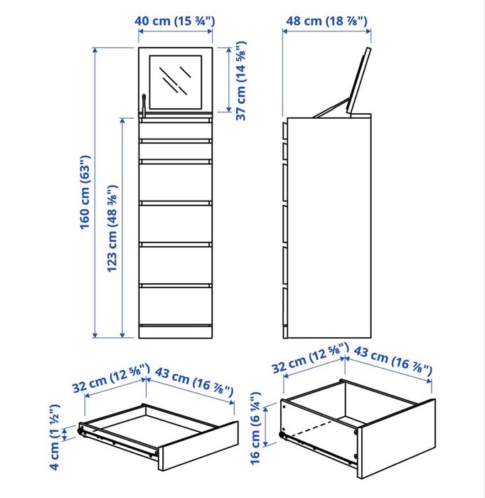Comoda 6 gavetas Ikea - MALM