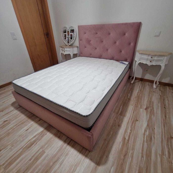 Camas de Casal Estofadas de Luxo 199€ Disp. em Várias Cores! 190x140m!