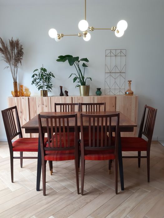 Komplet krzeseł krzesła PRL Bubiv Węgry Magrit midcentury modern drewno