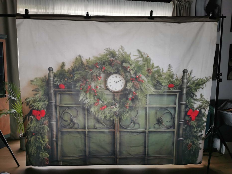 tło świąteczne materiałowe z tunelem pastelowe marzenia