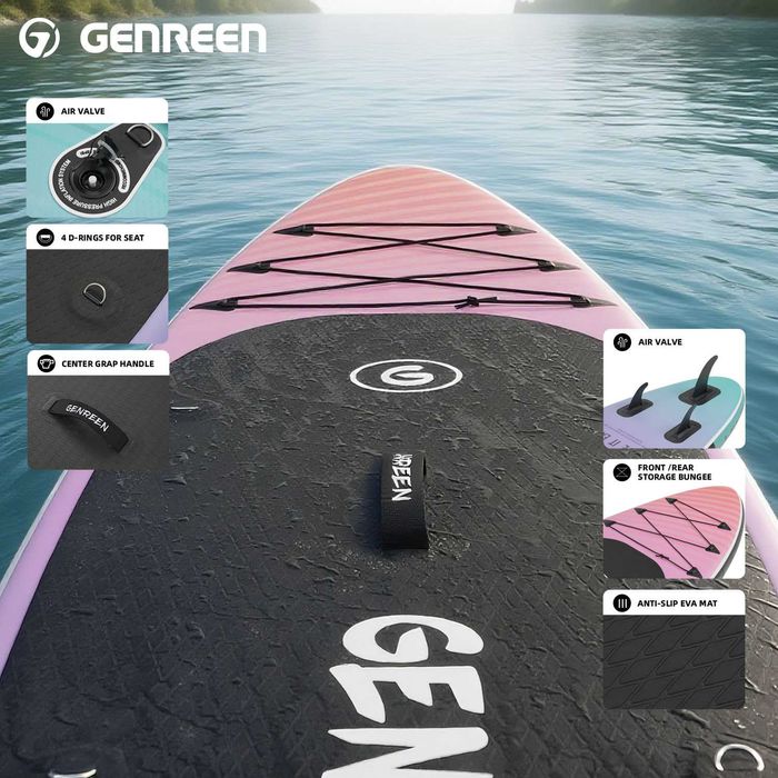Надувна SUP дошка для плавання GENREEN 305 см Volcanic Coast Adventure Series