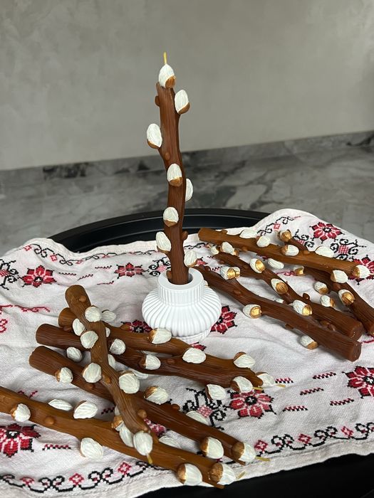 Великодня свічка, свічка верба, верба, бджолиний віск, свічка