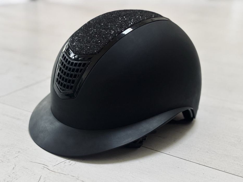 Kask HKM czarny z brokatem 53-55cm