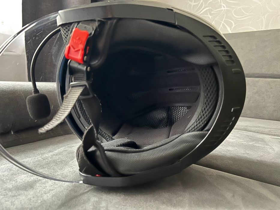 Мото шолом полуліцевік MP чорний