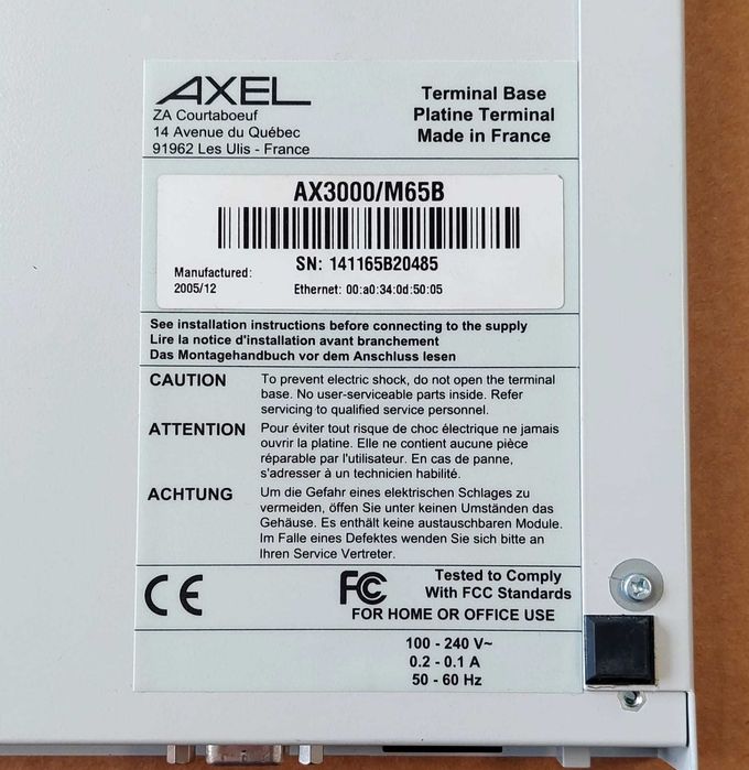 Thin client Axel Platine Terminal M65B64729676153345121
