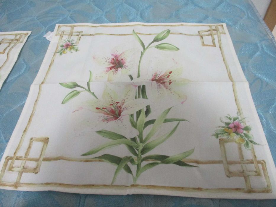pano grande com flores vintage 60cm