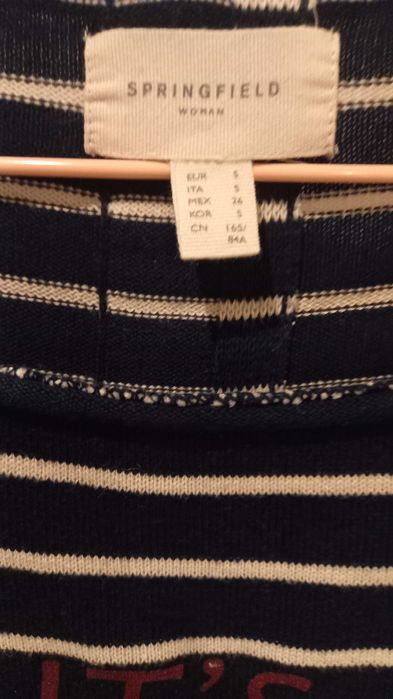Camisola azul escura com riscas brancas - S - Springfield