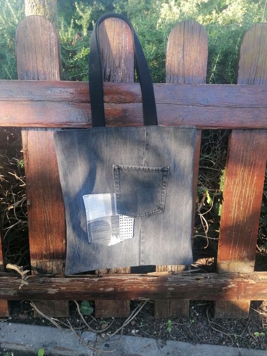 Totebag / Saco de alças ganga preta