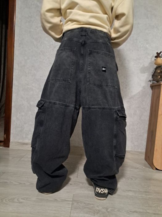 Широкі штани/Джинси Baggy Cargo Pull&Bear (STWD) — темно-сірі / графіт