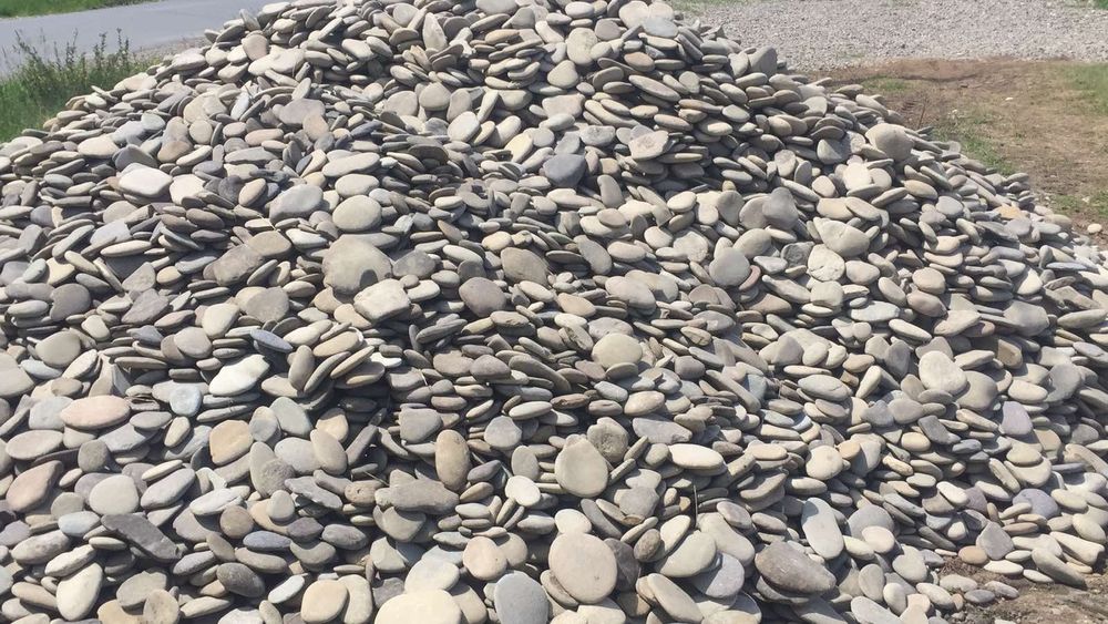 Галька річкова плоска, галька речная для озера, ландшафтного дизайна