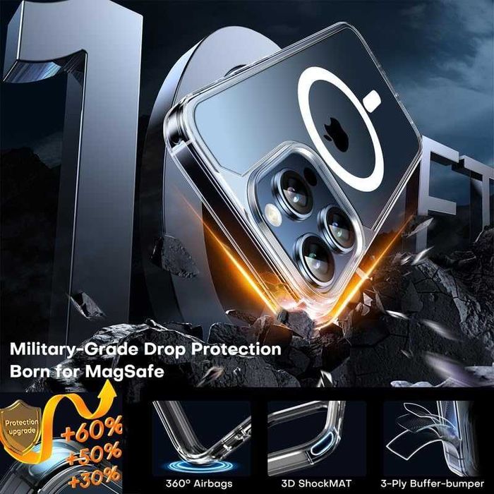 Tauri etui iPhone 15 Pro magsafe 2x Szkło na aparat 2x szkło hartowane