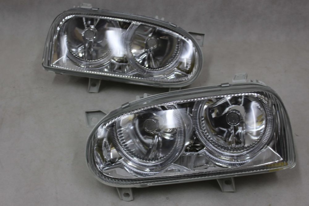 Lampy przednie przód VW GOLF 3 III 91-97 ANGEL EYES RINGI BLACK Czarne