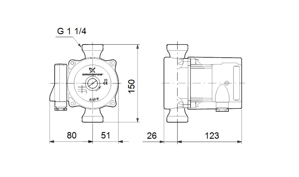 pompa grundfos up 20-45 n 150 3~400v nowa