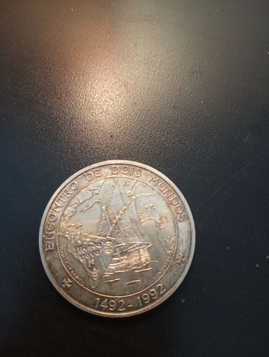 1000 escudos -two worlds 500 years Discovery of America Portugal 1992*