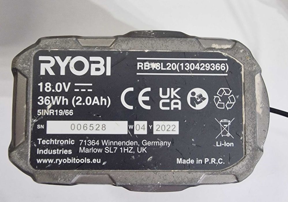 Ładowarka Ryobi 18V+ aku Ryobi 2.0AH