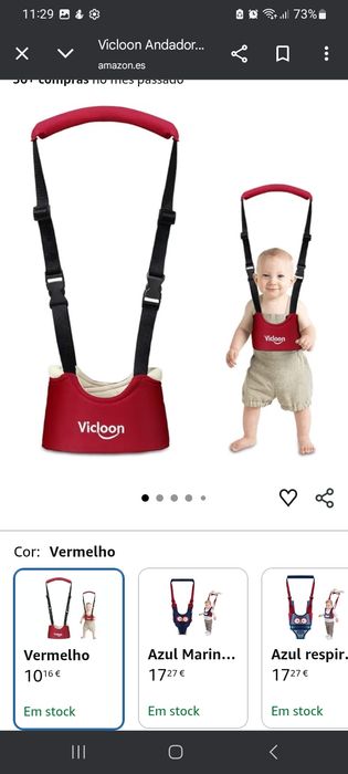 Andador bebé vermelho