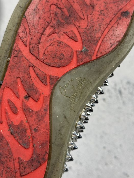 Buty Christian Louboutin Louis Flat Antispecchio Spike Silver Men's US 9 / EU 42