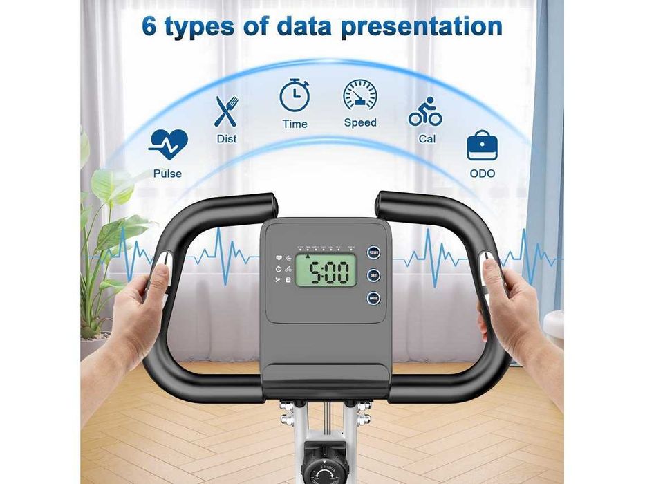 Bicicleta De Exercício X-Bike E R-Bike 2 Em 1 com Monitor De Frequência Cardíaca Ecrã Lcd - Branca