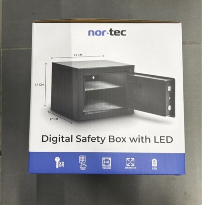Cofre de metal com luzes LED