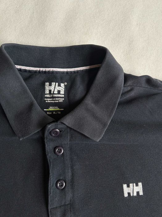 Helly Hansen _ Czarna koszulka polo XL _ 100% bawełna