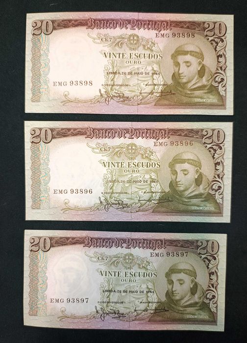 Lote de Notas Antigas de Portugal (Escudos) – Como Novas