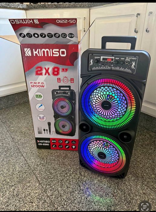 Coluna de som bluetooth karaoke