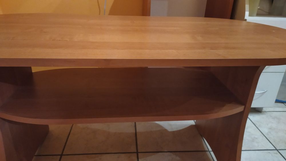 Stolik kawowy, owalny, drewniany