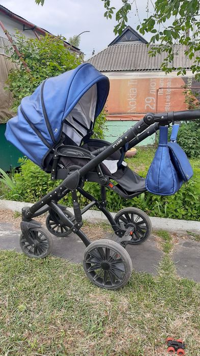 Коляска 2 в 1 синяя