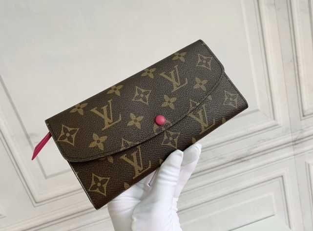LOUIS VUITTON Emilie Różowa czerwona klamra