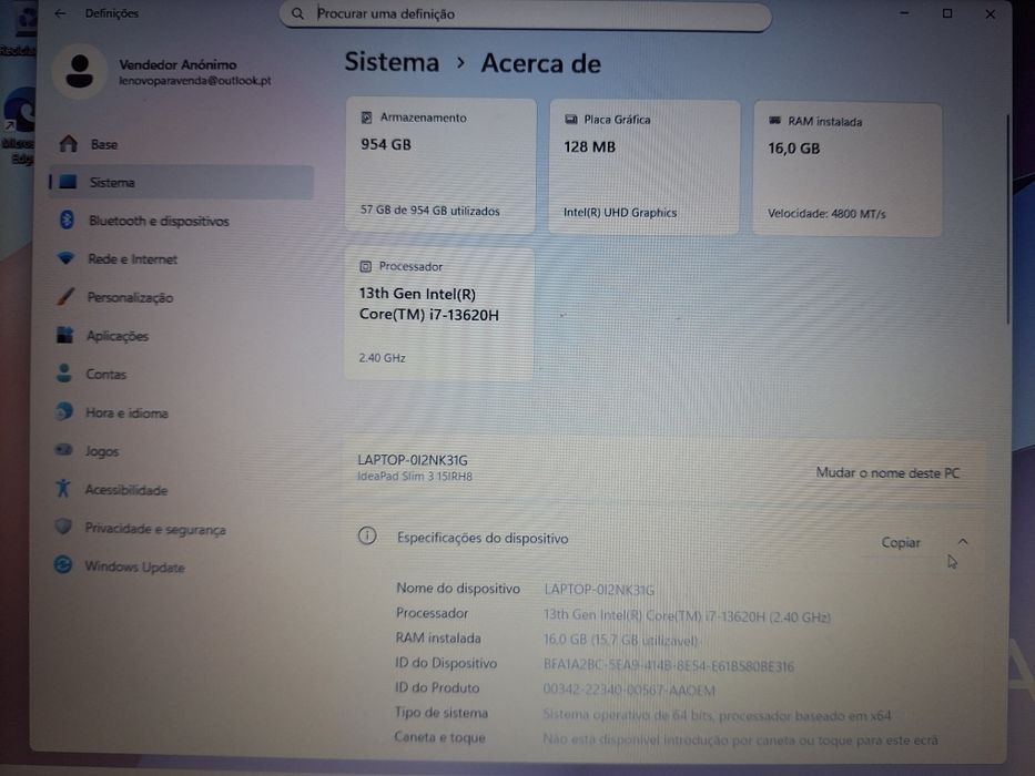 PC Laptop Lenovo IdeaPad Slim 3