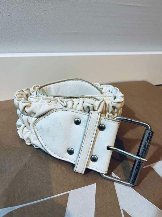 Bialy pasek retro marszczony vintage oldschool