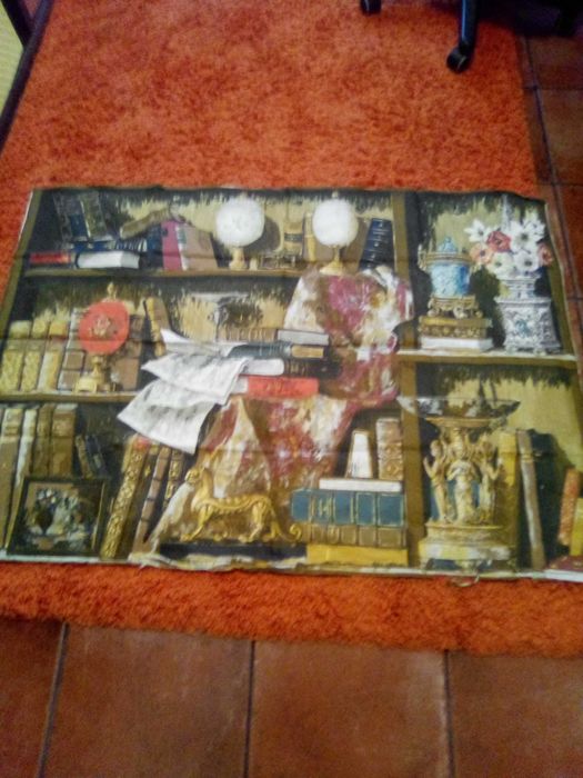 tela antiga em tecido para quadro