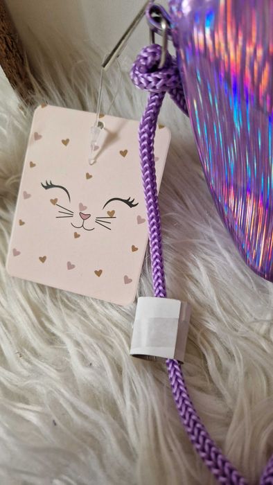 Torebka fioletowa kotek dla małej modnisi Nowa