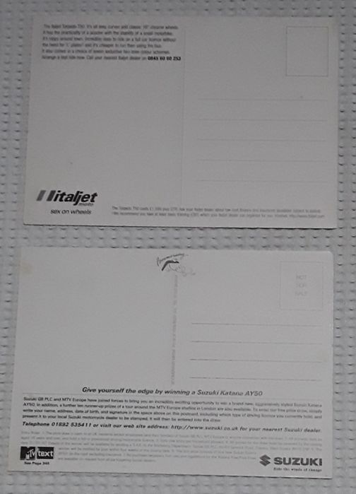 Postais motos (Suzuki, Peugeot, e outras)