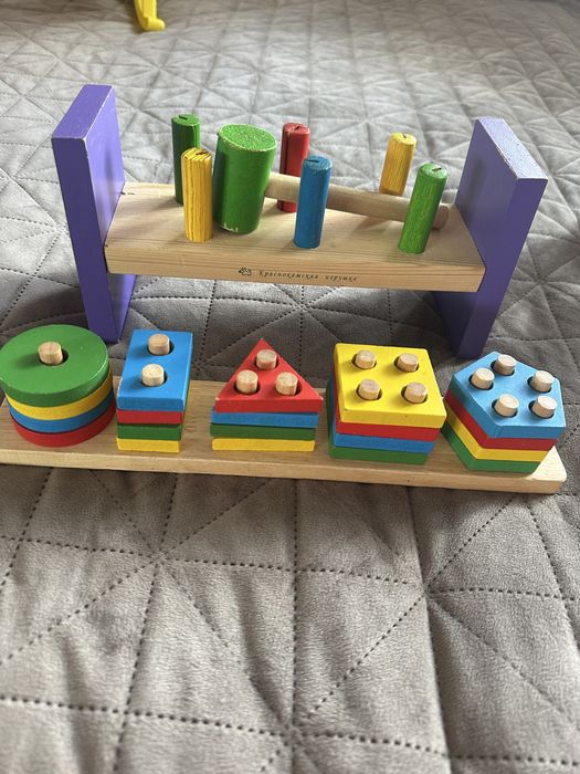 Развивающие игрушки, деревянные игрушки , лабиринт, шнуровка, стукалка