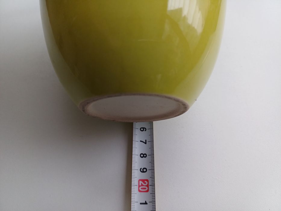 Vaso/Cache-pot alto de cor amarelo esverdeado