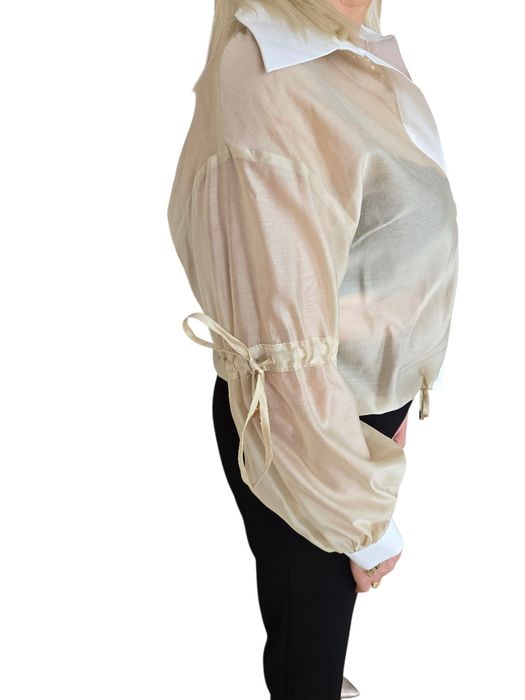 Koszula damska szyfonowa ALIS beżowa rozmiar uniwersalny La DivaMia