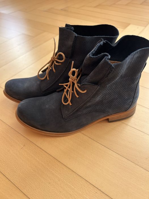 Botki granatowe skora Wojas 37
