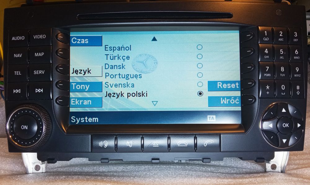 MERCEDES W169, W245 PL MENU! Vito Radio Nawigacja Bluetooth - opcja