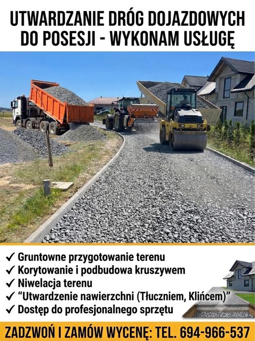 Utwardzanie   dróg  dojazdowych do posesji